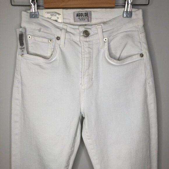AGOLDE White Sophie Crop Sanction Distressed Ankle Jeans Size 24 NWT - Picture 4 of 11